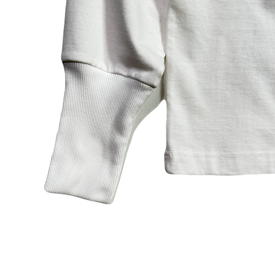 将图片加载到图库查看器，WOMENS ORGANDY FLOWER L/S T-SHIRT / WHITE