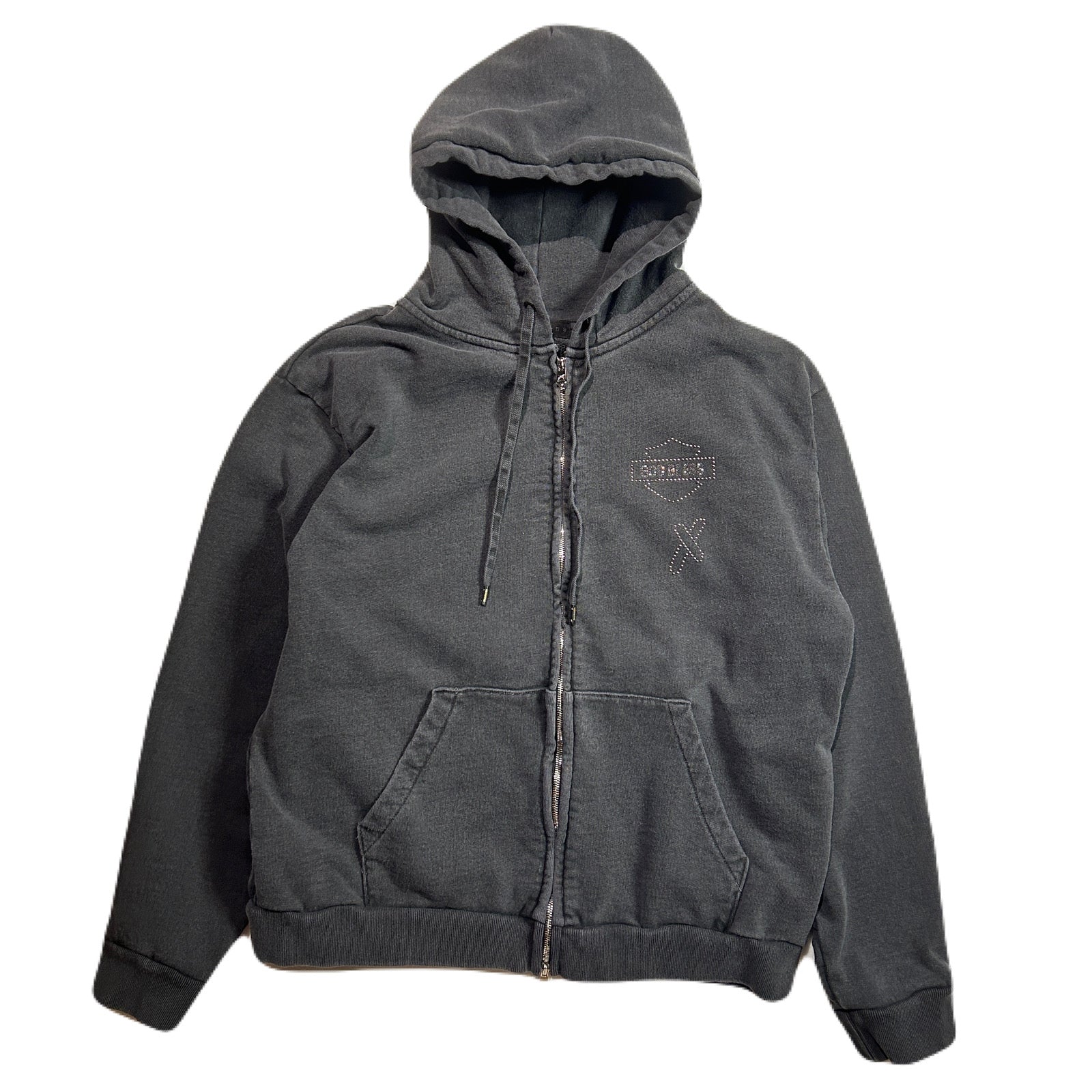 画像をギャラリービューアに読み込む, CROSSSGUN CHAIN EMBROIDERY HOODIE / BLACK