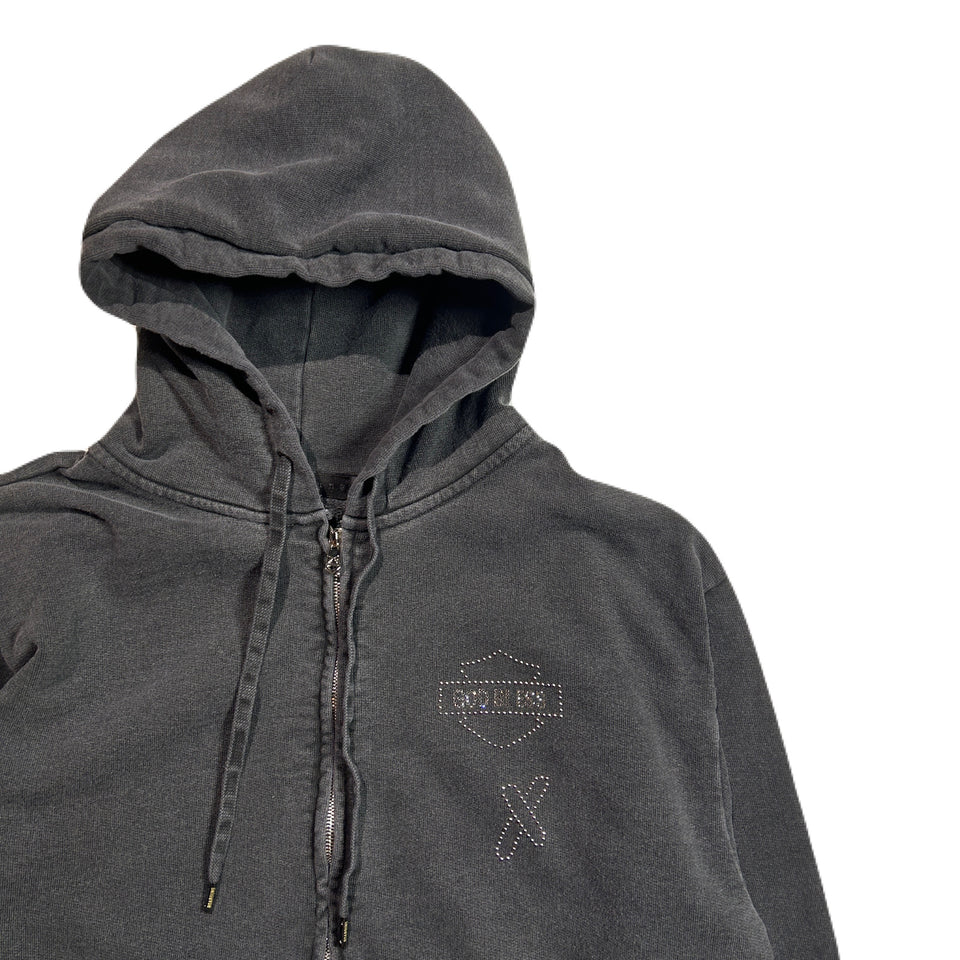 画像をギャラリービューアに読み込む, CROSSSGUN CHAIN EMBROIDERY HOODIE / BLACK
