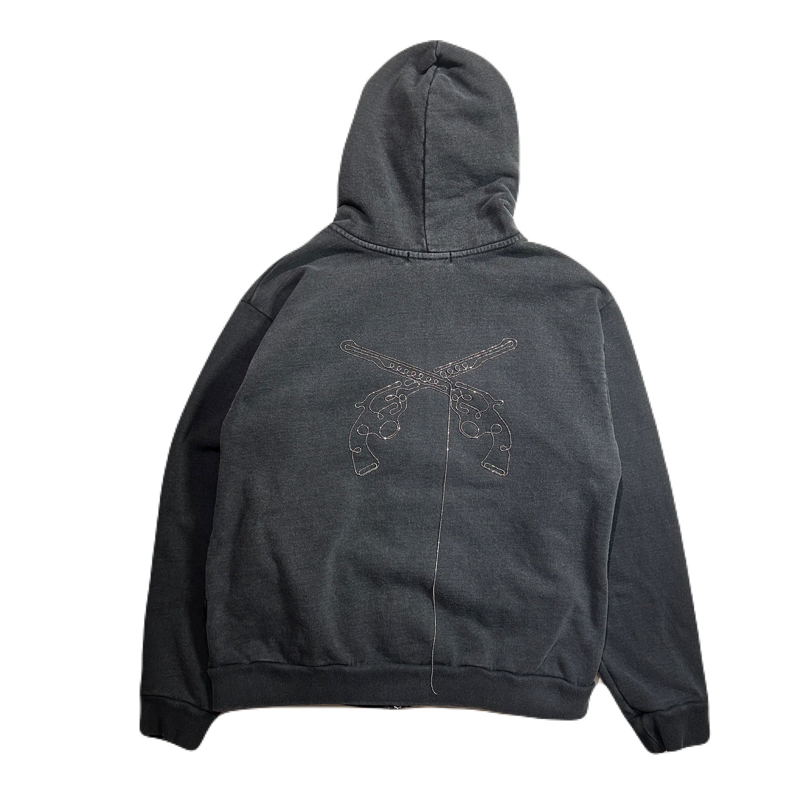 画像をギャラリービューアに読み込む, CROSSSGUN CHAIN EMBROIDERY HOODIE / BLACK