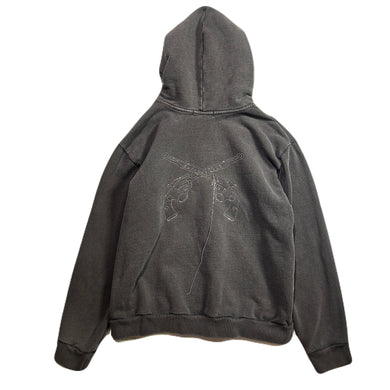 CROSSSGUN CHAIN EMBROIDERY HOODIE / BROWN