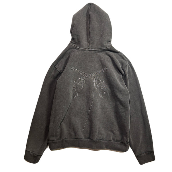 CROSSSGUN CHAIN EMBROIDERY HOODIE / BROWN