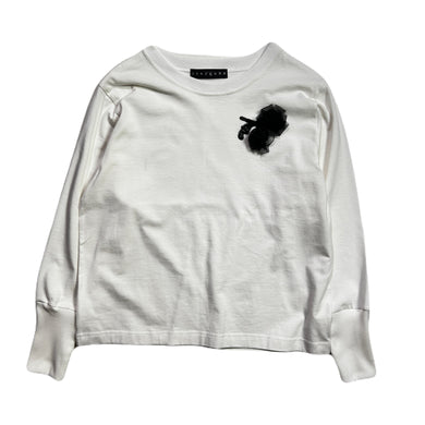 WOMENS ORGANDY FLOWER L/S T-SHIRT / WHITE