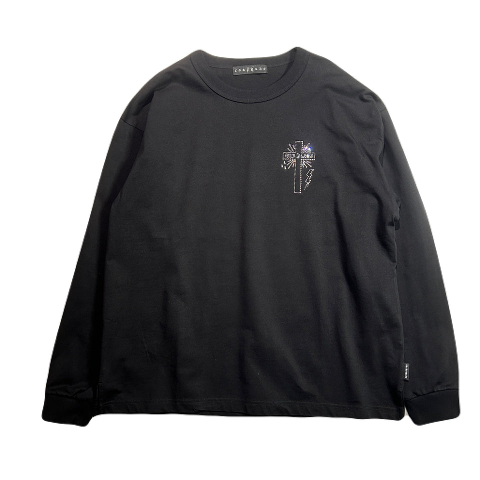 将图片加载到图库查看器，CROSS CRYSTAL L/S T-SHIRT / BLACK