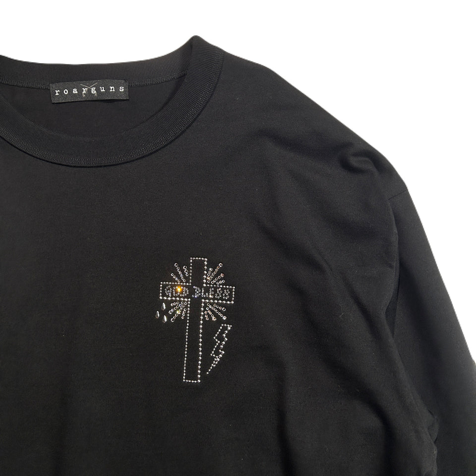 将图片加载到图库查看器，CROSS CRYSTAL L/S T-SHIRT / BLACK