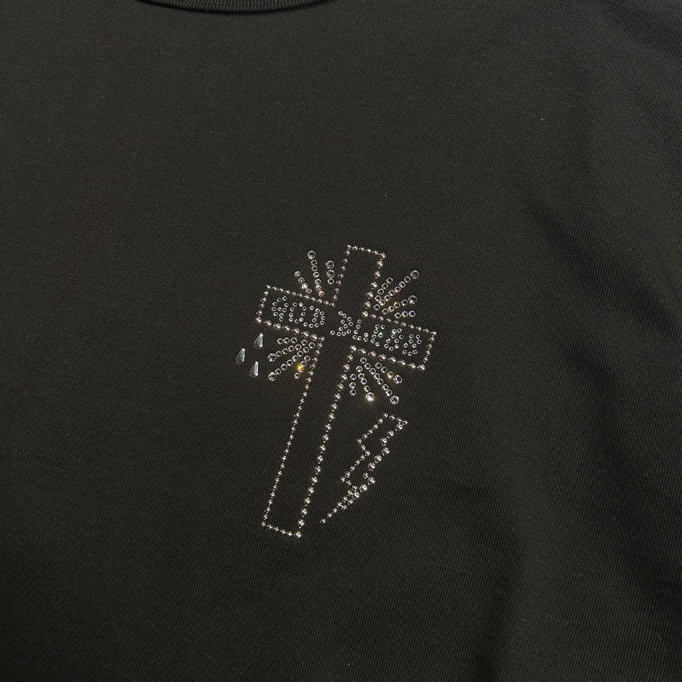 将图片加载到图库查看器，CROSS CRYSTAL L/S T-SHIRT / BLACK