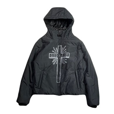 CROSS INKJET PRINT HOODIE / GRAY