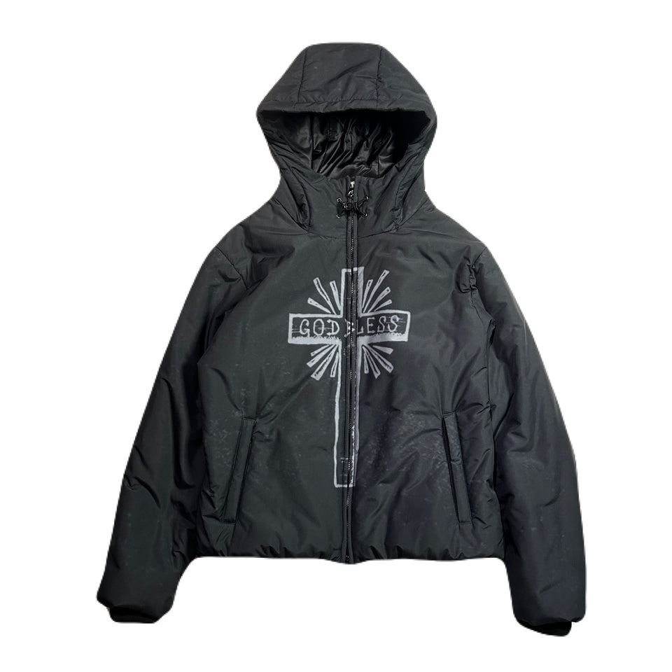 将图片加载到图库查看器，CROSS INKJET PRINT HOODIE / GRAY