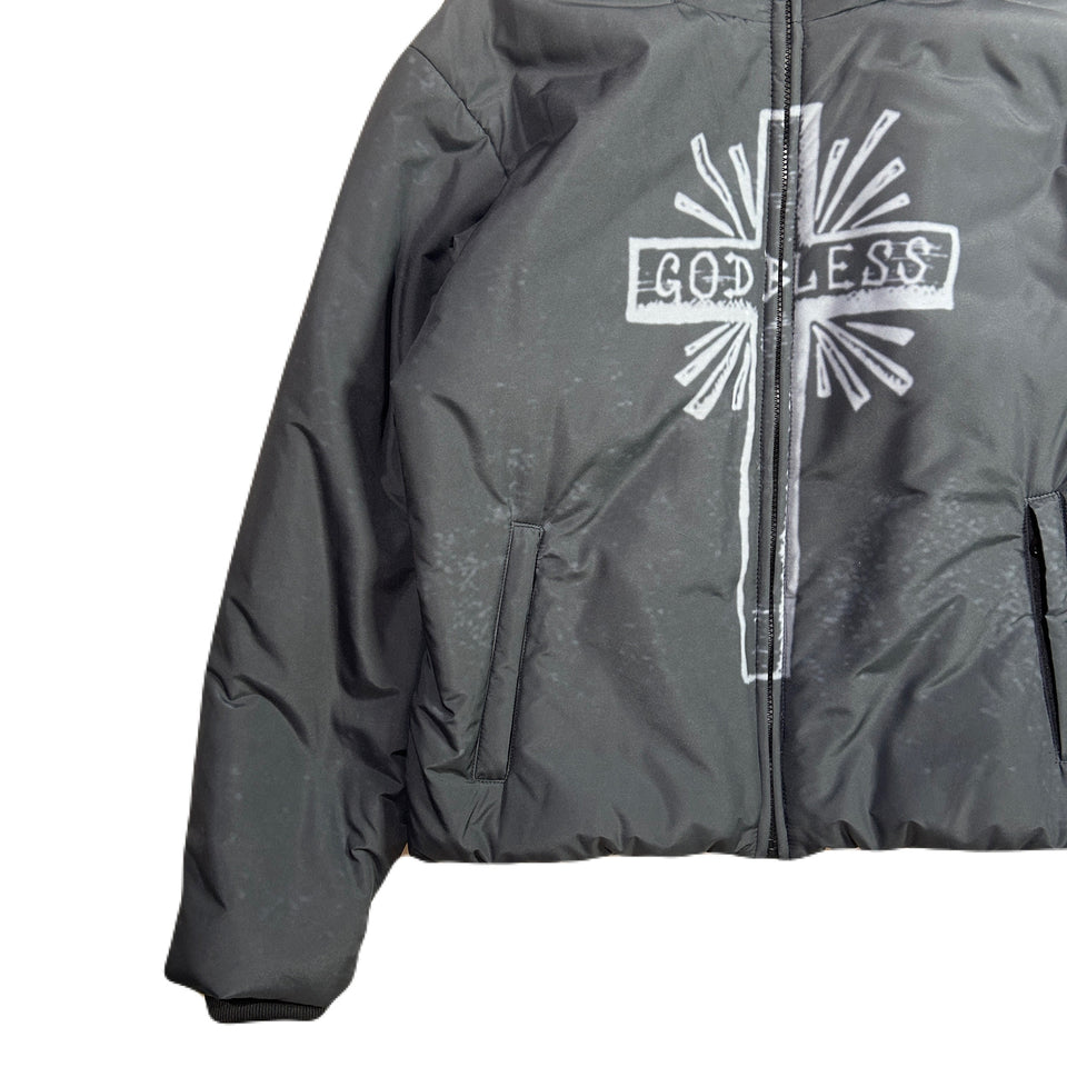 将图片加载到图库查看器，CROSS INKJET PRINT HOODIE / GRAY