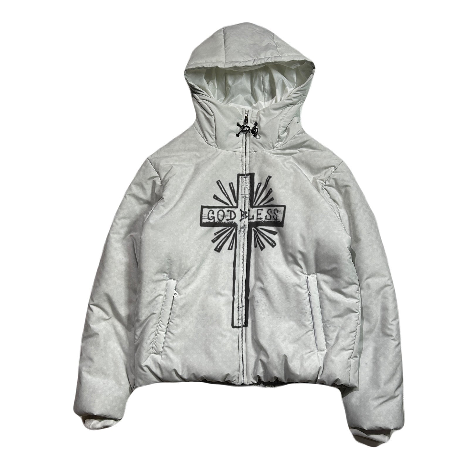 将图片加载到图库查看器，CROSS INKJET PRINT HOODIE / OFF WHITE