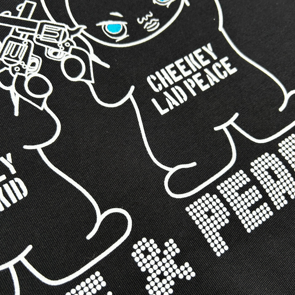 画像をギャラリービューアに読み込む, CHEEKEY PRINT L/S T-SHIRT / BLACK