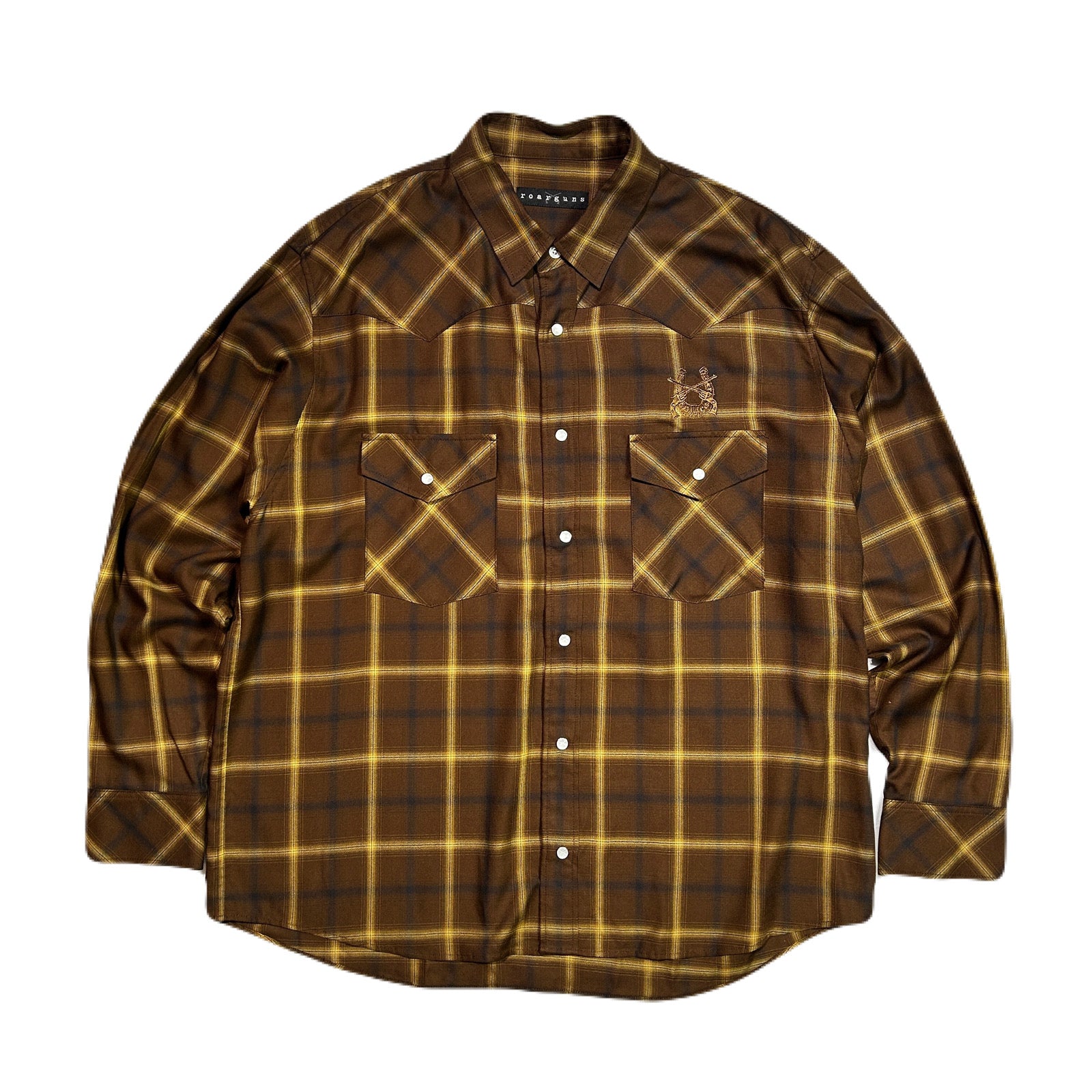 トップス - roarguns - JACQUARD OMBRE CHECK SHIRT OMBRE CHECK SHIRT HORSESHOE / BROWN – roarguns ONLINE STORE