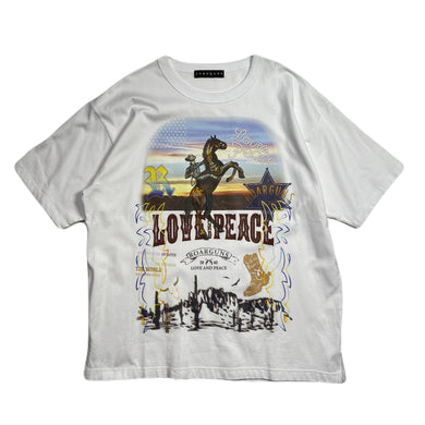 COWBOY PRINT T-SHIRT / WHITE