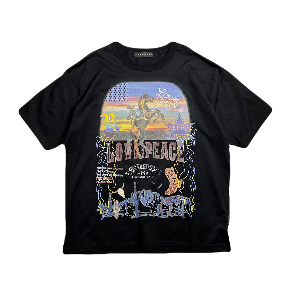 画像をギャラリービューアに読み込む, COWBOY PRINT T-SHIRT / BLACK