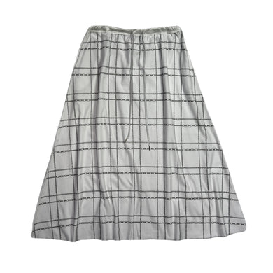 WOMENS CHAIN CHECK SKIRT / WHITE*SILVER