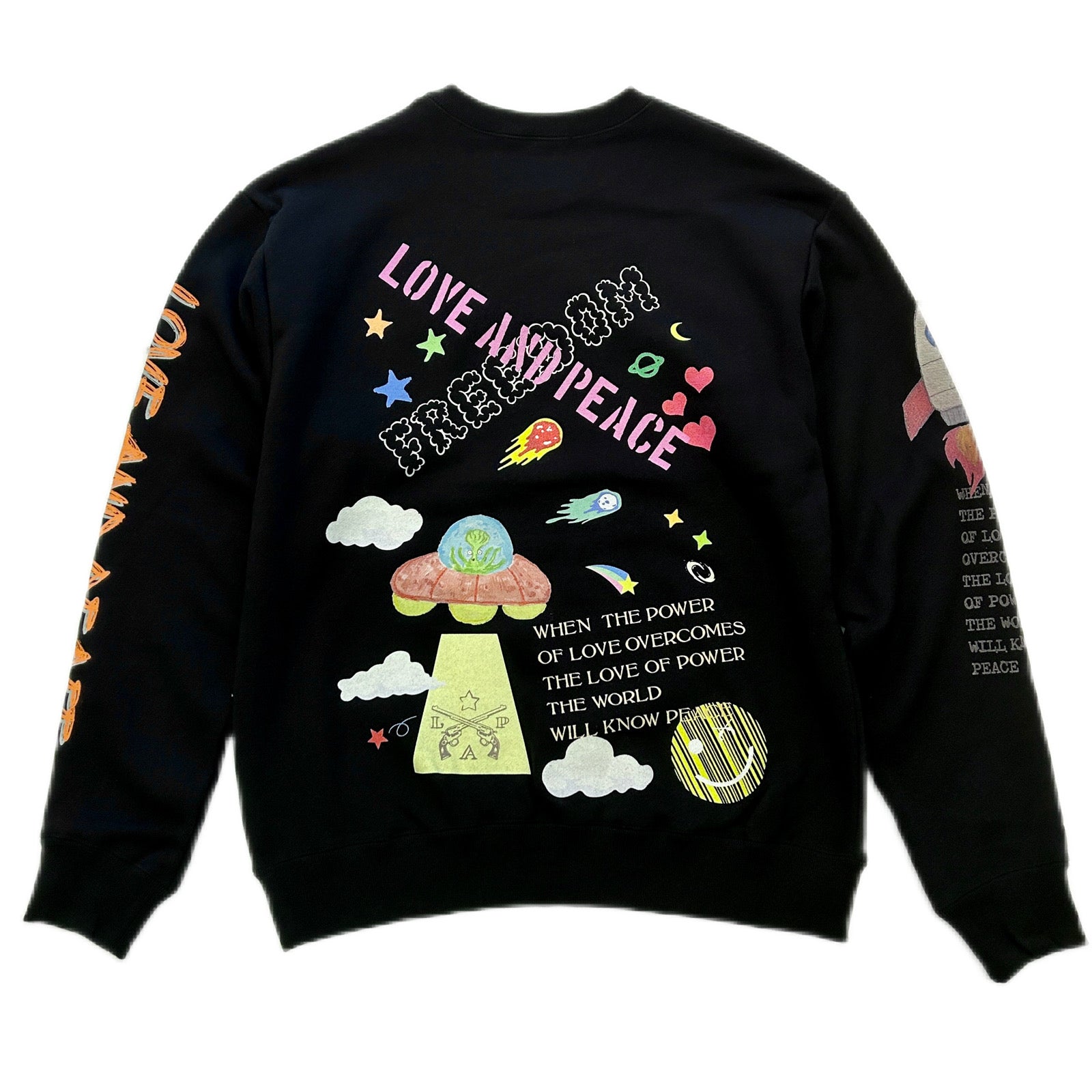 Load image into Gallery viewer, DREAM PRINT CREW NECK SWEAT / BLACK