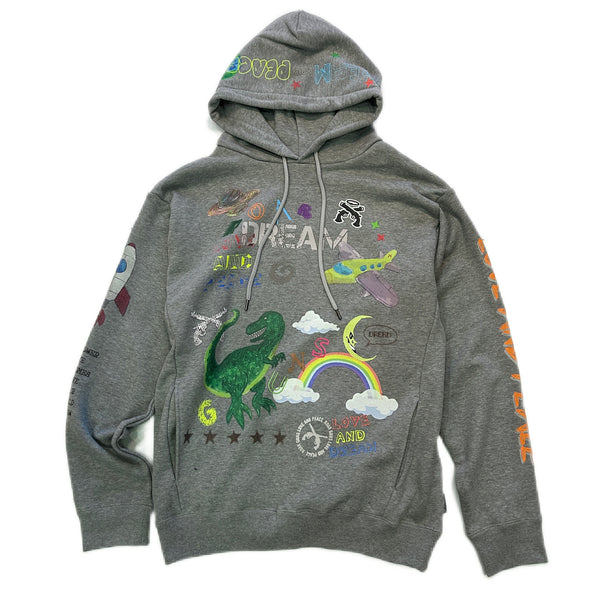 DREAM PRINT PULLOVER HOODIE / GRAY