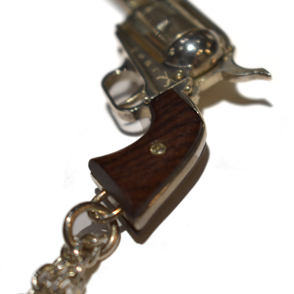 Load image into Gallery viewer, ATOMIC NUMBER 47 CROSSGUN NECKLACE / WOOD