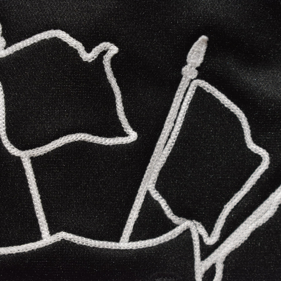 Load image into Gallery viewer, VARSITY TRACK JACKET EMBLEM / BLACK x BLACK
