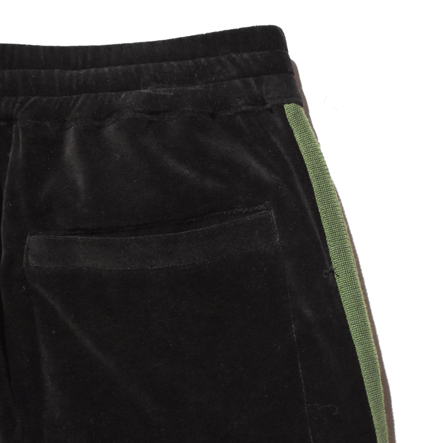 Load image into Gallery viewer, COTTON VELOUR EMBLEM PANTS / BLACK x GREEN