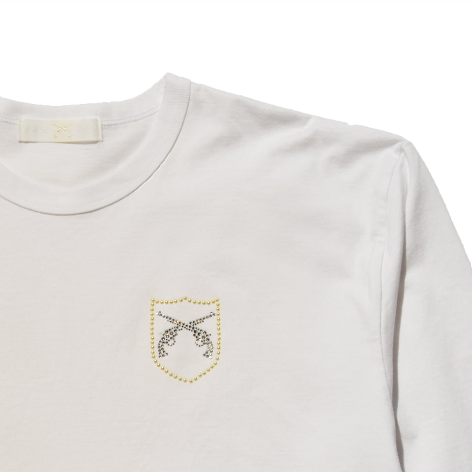 Load image into Gallery viewer, WOMEN EMBLEM CROSSGUN T / WHITE