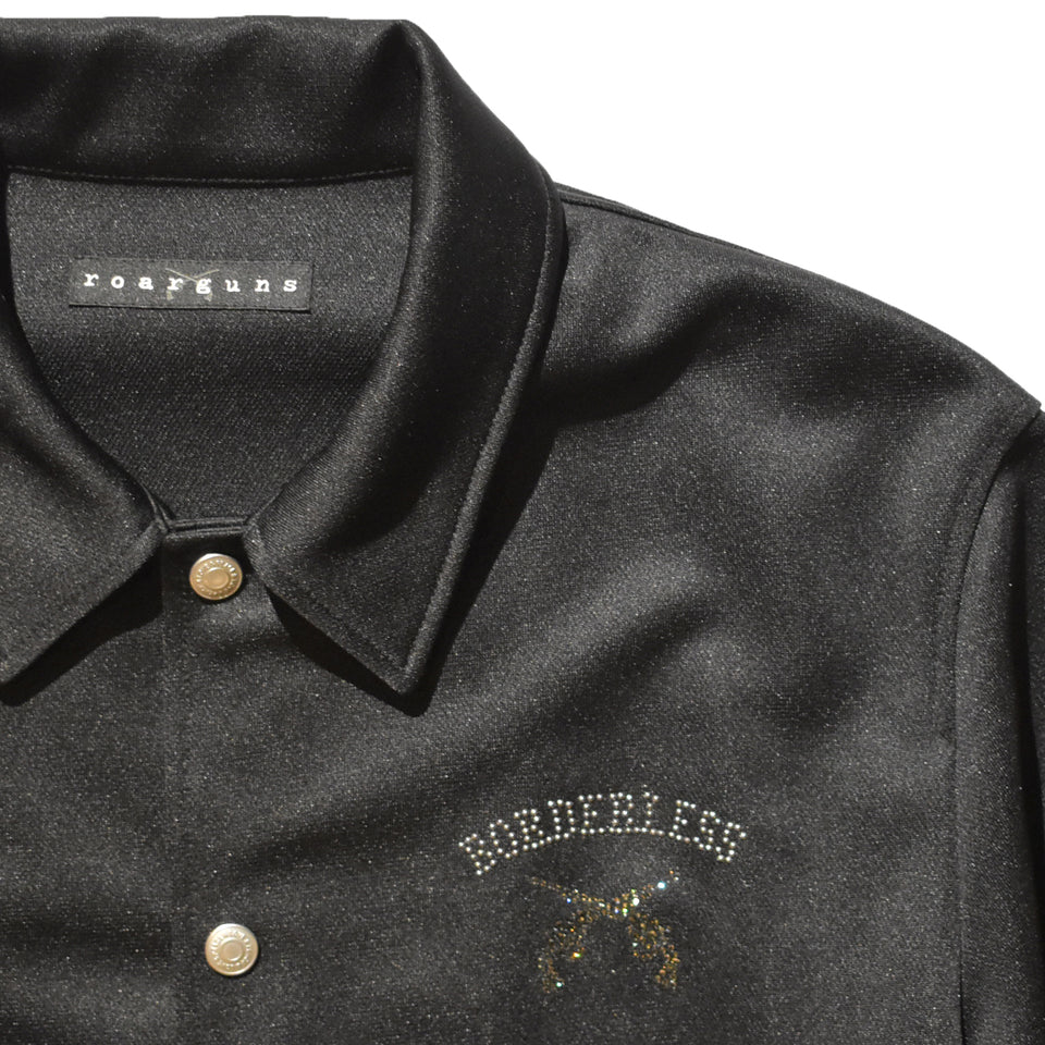 Load image into Gallery viewer, VARSITY TRACK JACKET EMBLEM / BLACK x BLACK
