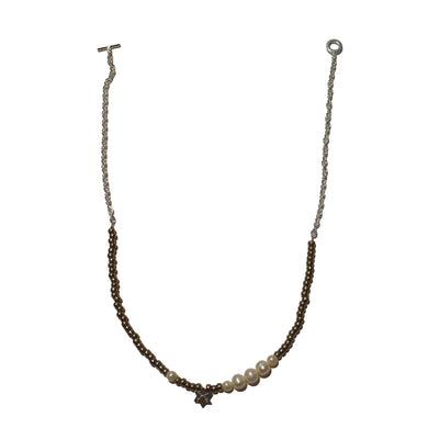 FRESH WATER PEARL BRASS NECKLACE