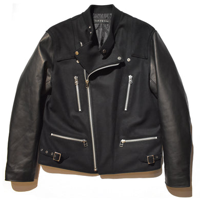 S100 MELTON COW LEATHER RIDERS JACKET