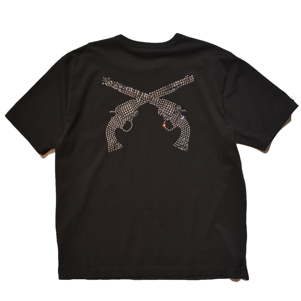 Load image into Gallery viewer, FREEDOM JERSEY PISTOL SWARO MOZAIC METAL OVERSIZE T BLACK