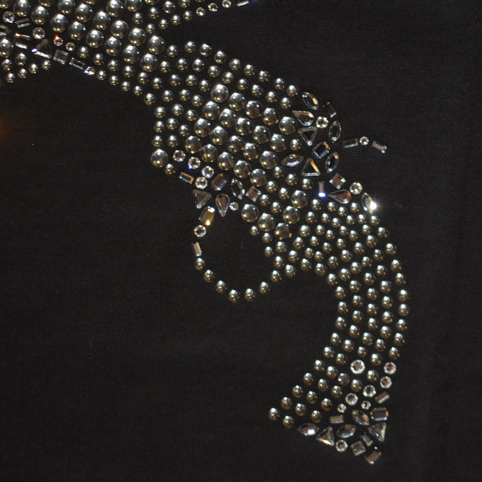 Load image into Gallery viewer, FREEDOM JERSEY PISTOL SWARO MOZAIC METAL OVERSIZE T BLACK