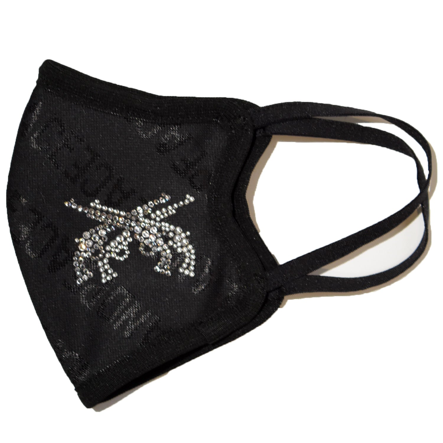 Load image into Gallery viewer, NEW LOVE AND PEACE JACQUARD MASK W CORSSGUNS BLACK