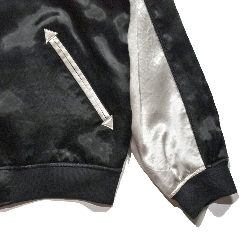 画像をギャラリービューアに読み込む, ROSE EMBROIDERY SATIN SKA JACKET / BLACK