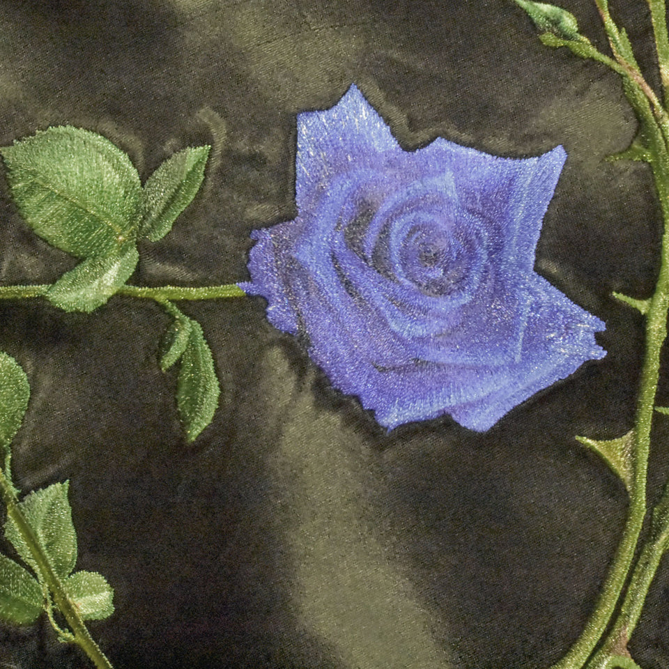 画像をギャラリービューアに読み込む, ROSE EMBROIDERY SATIN SKA JACKET / BLACK