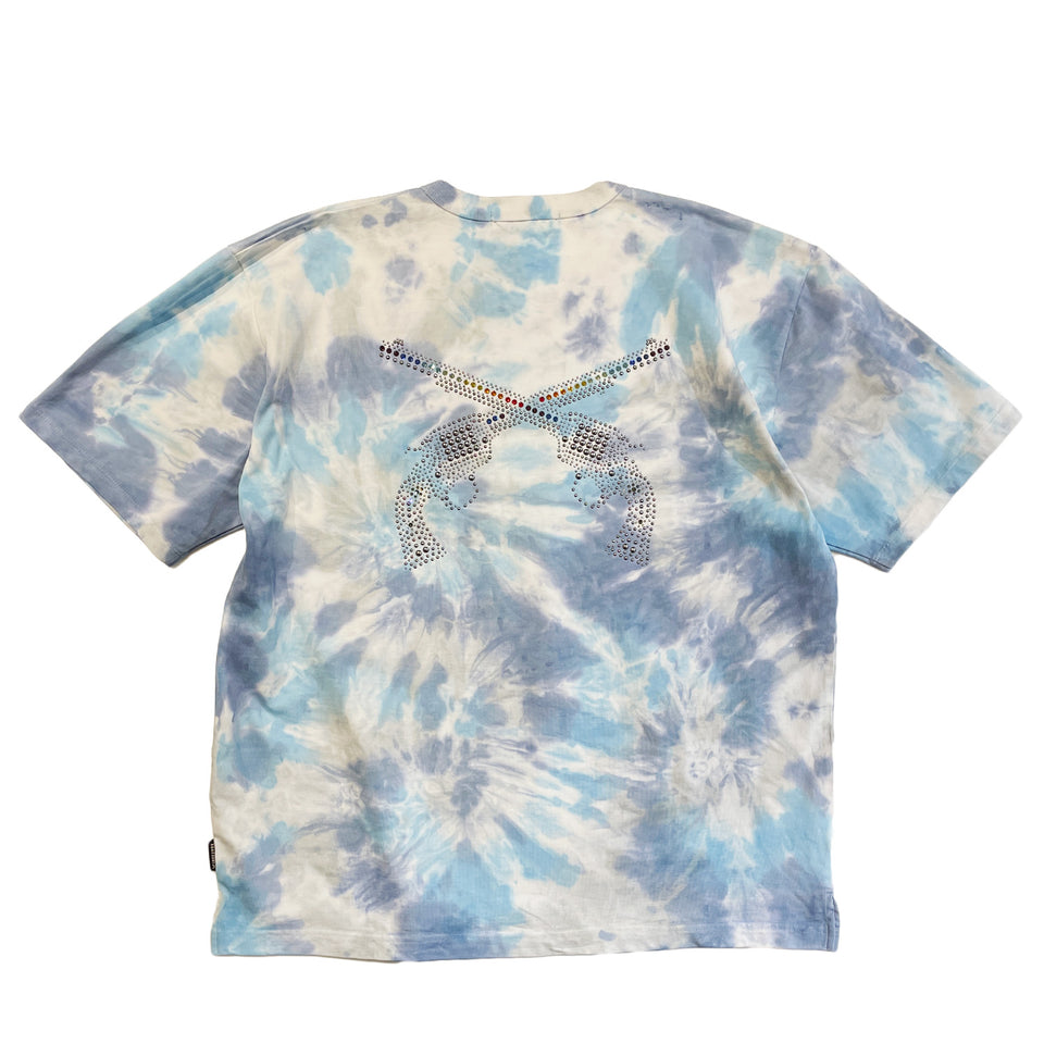Load image into Gallery viewer, RAINBOW CROSSGUN TIEDYE T-SHIRT LIMITED EDITION / BLUE