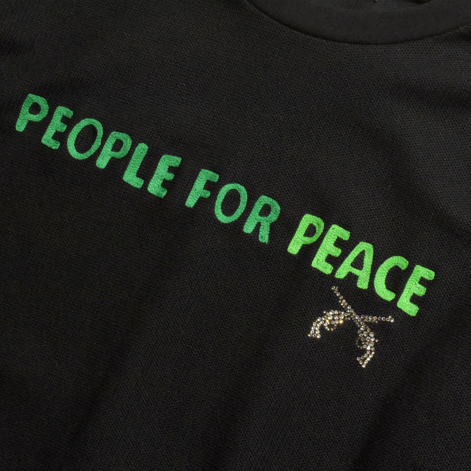 将图片加载到图库查看器，PEOPLE FOR PEACE CABLE KNIT JERSEY / BLACK