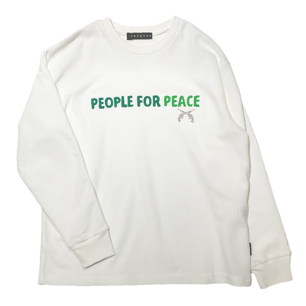 PEOPLE FOR PEACE CABLE KNIT JERSEY / WHITE