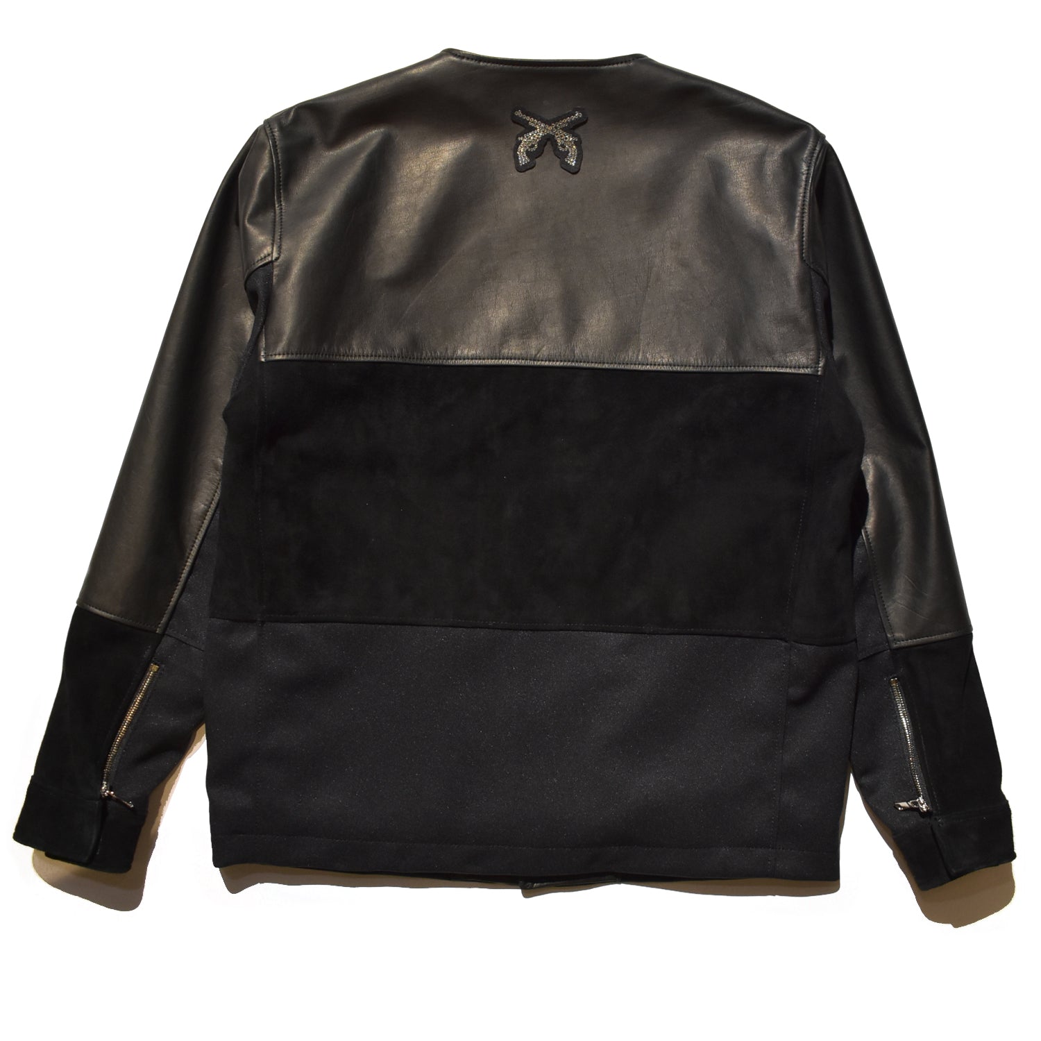 Load image into Gallery viewer, HYBRID LEATHER JACKET CRYSTAL / BLACK