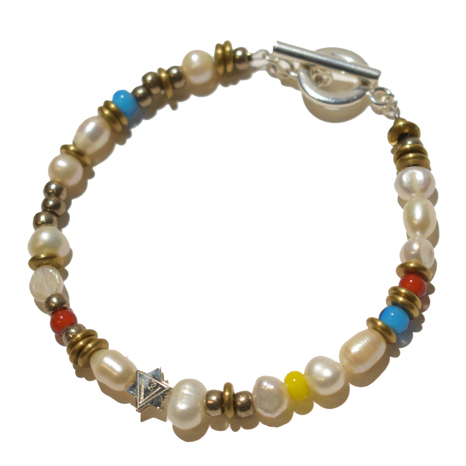 Load image into Gallery viewer, PEARL CZECH BEADS STAR BRACELET