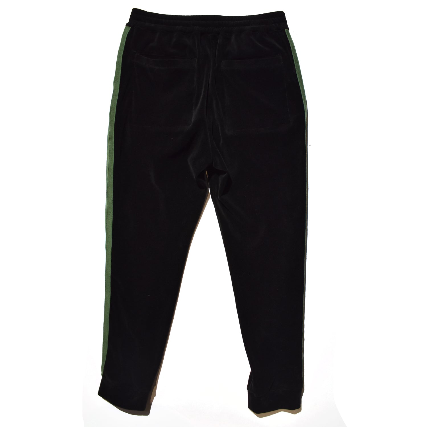 Load image into Gallery viewer, COTTON VELOUR EMBLEM PANTS / BLACK x GREEN