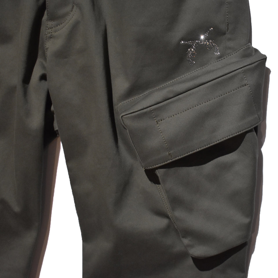 Load image into Gallery viewer, STRETCH CARGO PANTS CRYSTAL / BLACK