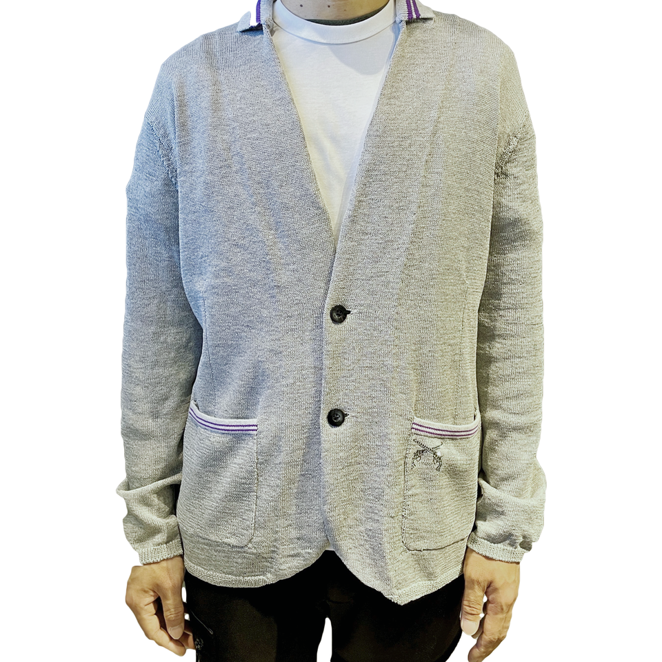 Load image into Gallery viewer, NO COLLAR KNIT CARDIGAN JACKET / GRAY